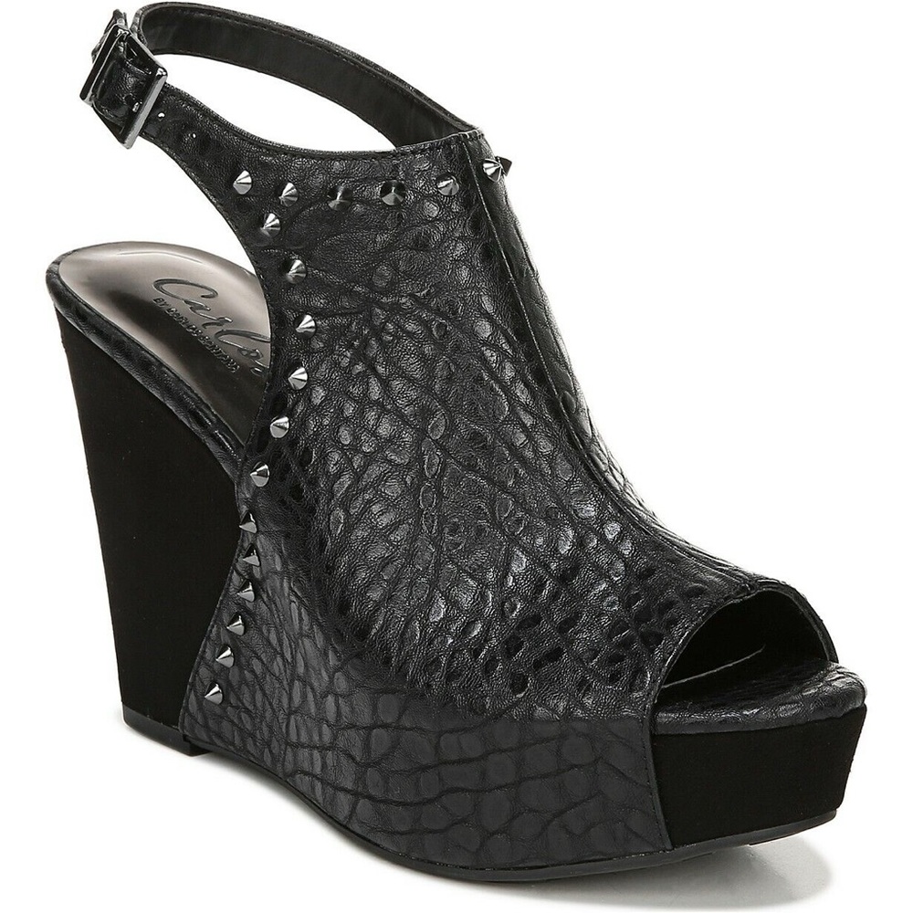 Carlos by Carlos Santana Marcia City stuffed Wedge sandals Black.